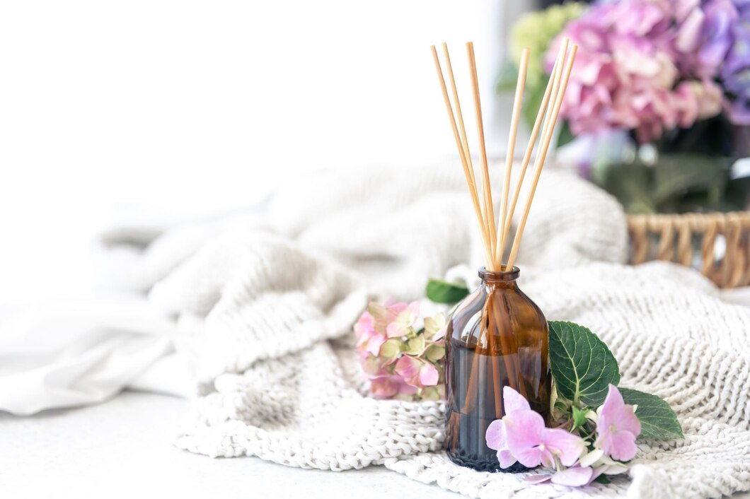 aroma diffuser with stick perfume knitted element flowers 169016 39171